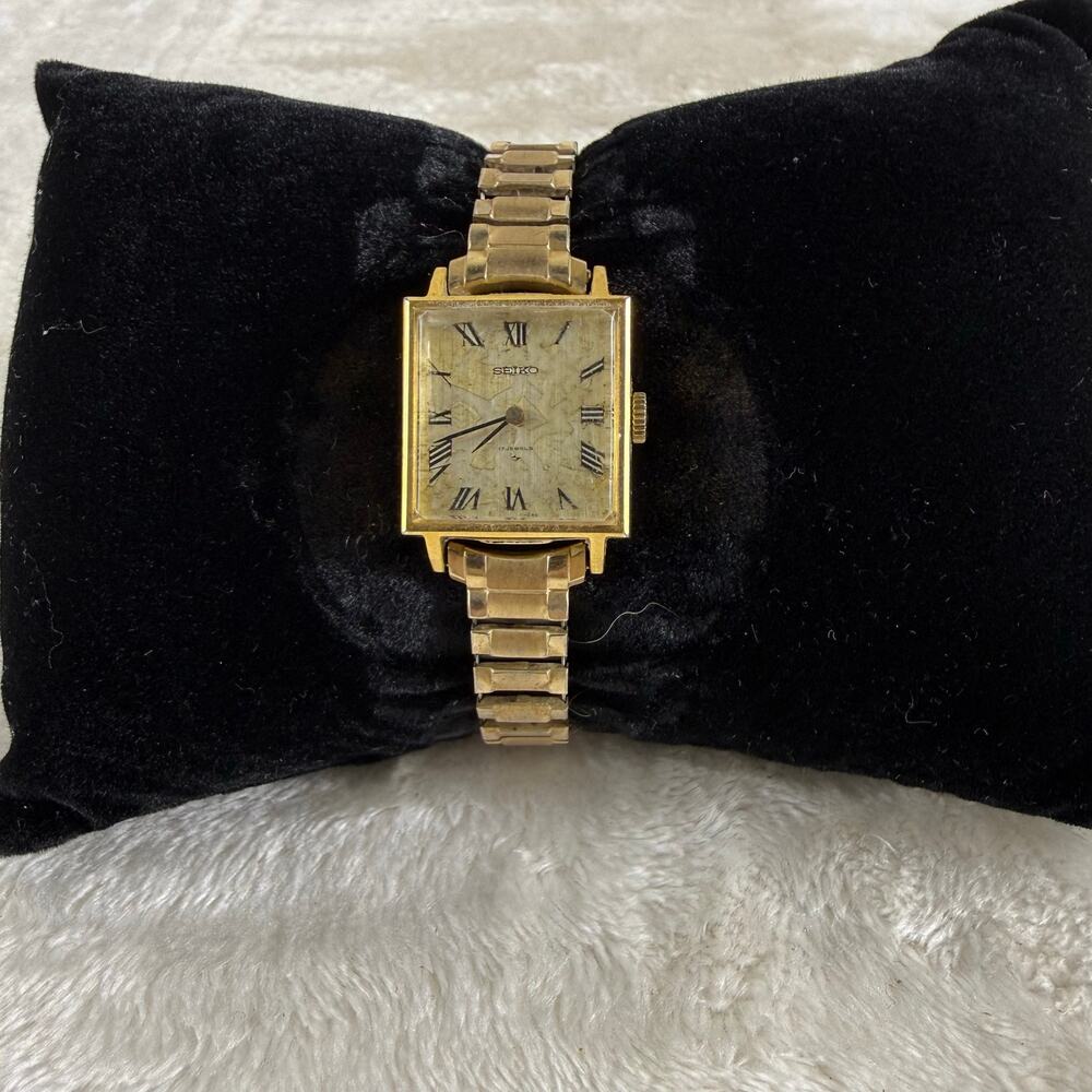 Vintage Seiko 21-3119 1970s 17 Jewels Womens Wristwatch Square Manual Wind AS IS